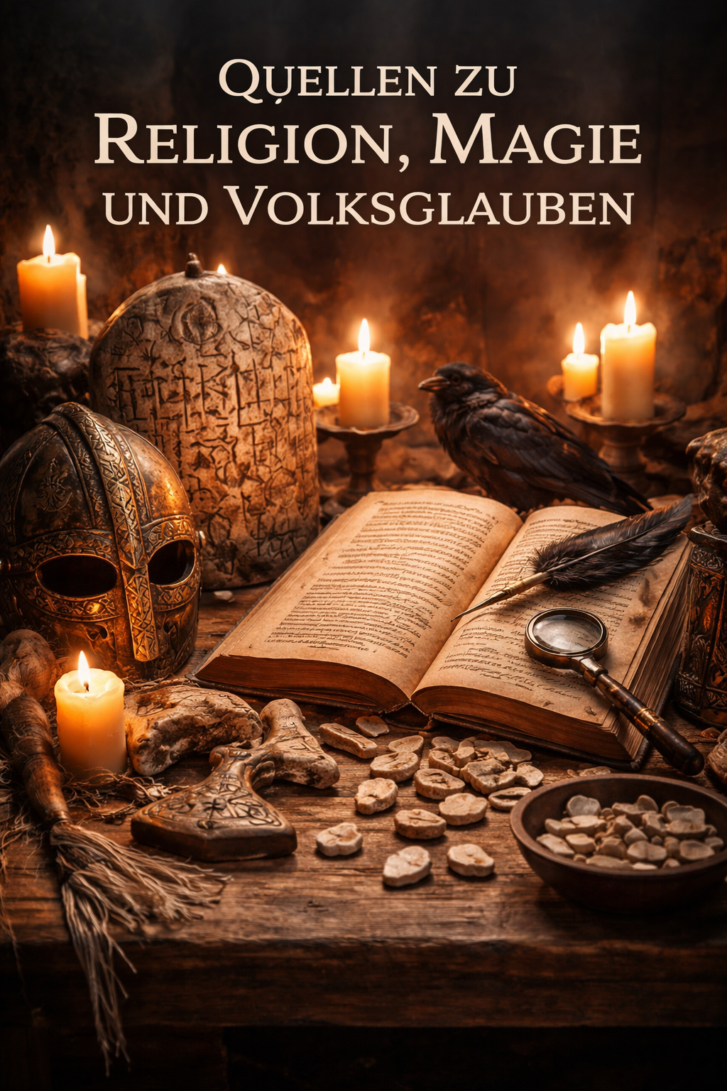 Abgrenzung zu Magie- und Volksglauben im nordischen Raum mit historischer Darstellung von Manuskript, Runenstein, Kultobjekten und Quellen zur religiösen Praxis