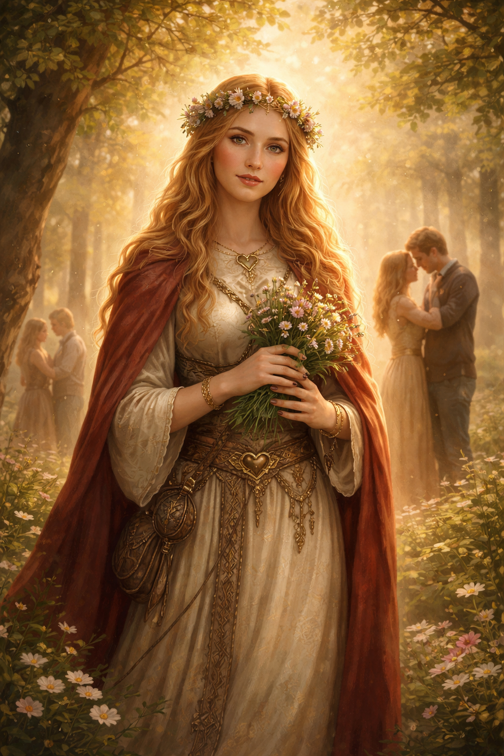 Sjöfn nordische Göttin der Zuneigung und Verbindung im Wald – symbolische Darstellung der Sjöfn Bedeutung in der nordischen Mythologie