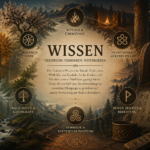 Wissen Seite mit Übersicht zu Mythologie Geschichte Rituale Natur Runen und Symbolik im Stil nordischer und europäischer Kultur